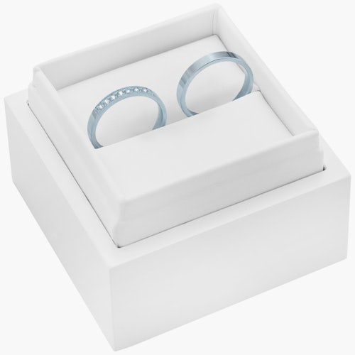 Obrączki ślubne: białe złoto, płaskie, 3 mm